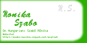 monika szabo business card